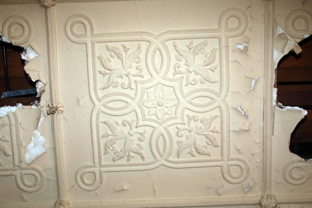 Section of original plaster ceiling from 1910 - Ipswich First